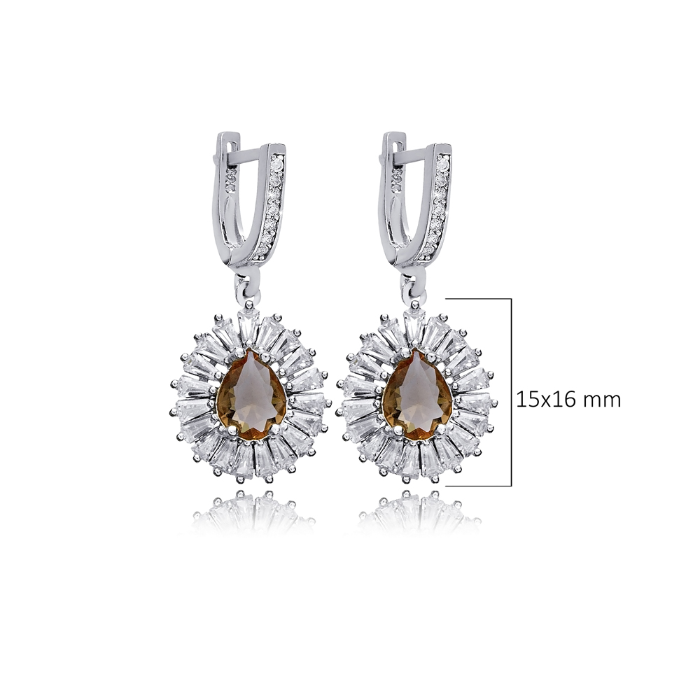 Pear Design Stony Cluster Zultanite Earrings