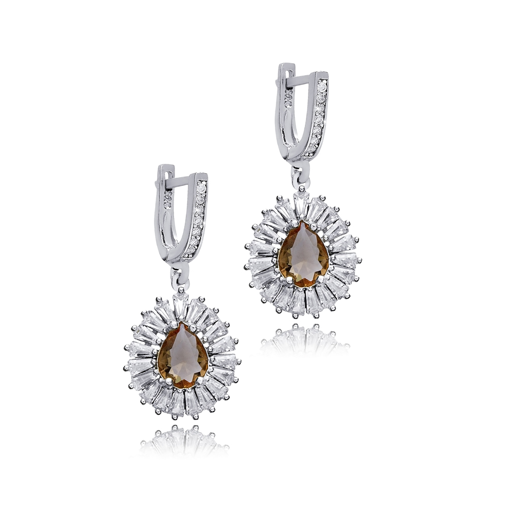 Pear Design Stony Cluster Zultanite Earrings