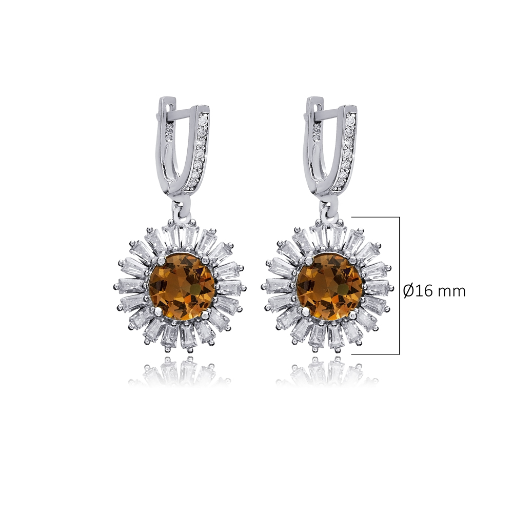 Round Baguette Stony Cluster Zultanite Earrings