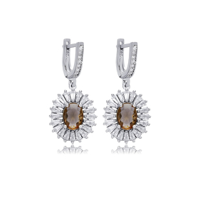 Oval Baguette Stony Cluster Zultanite Earrings