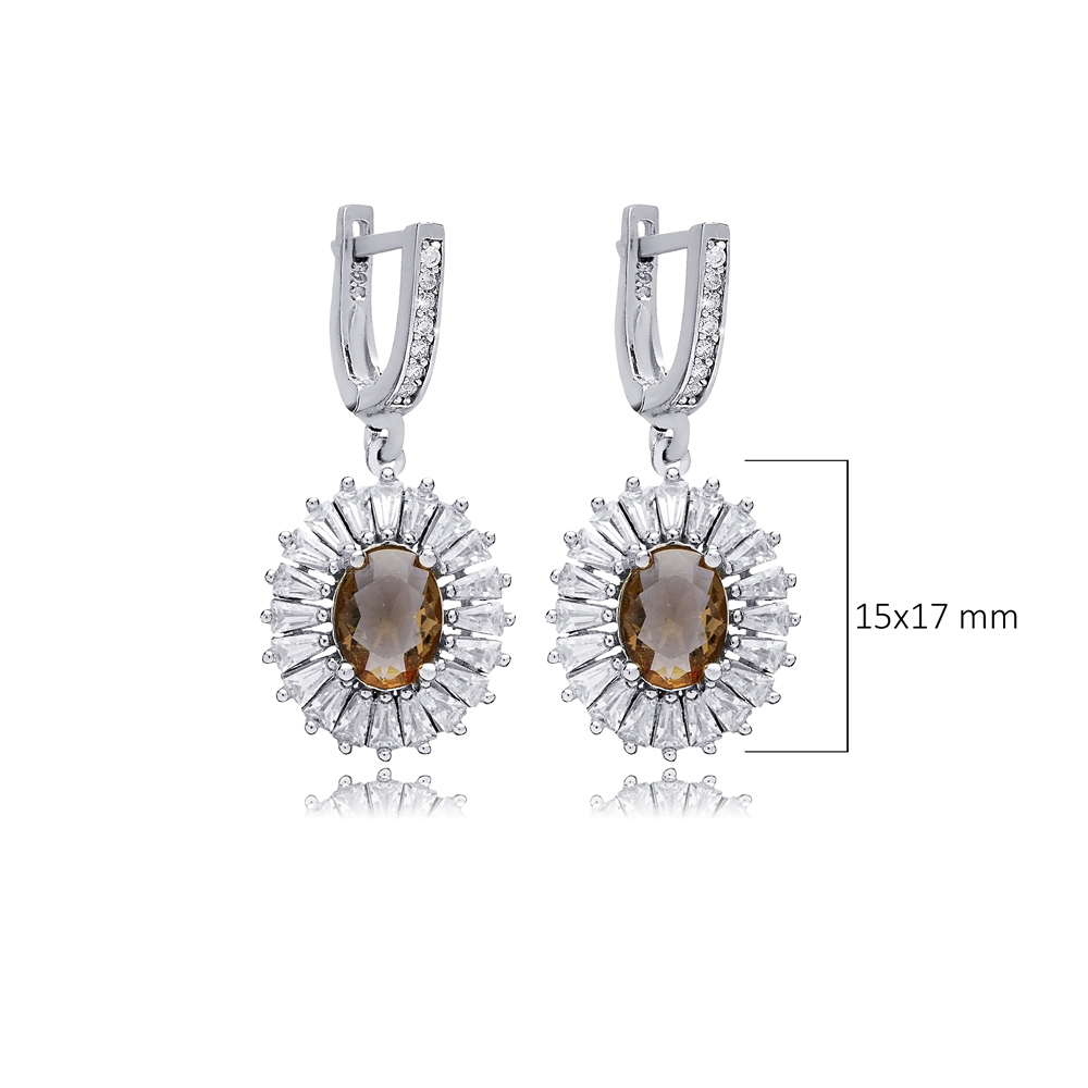 Oval Baguette Stony Cluster Zultanite Earrings