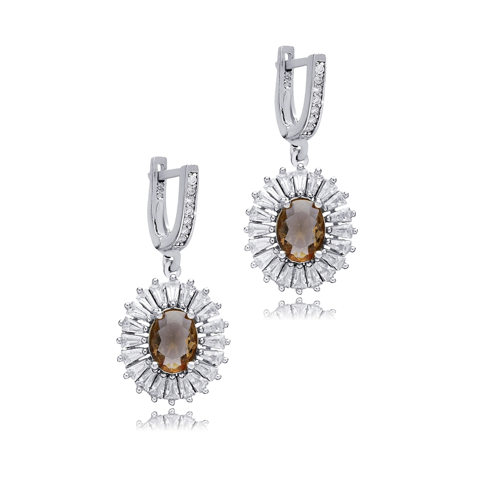 Oval Baguette Stony Cluster Zultanite Earrings