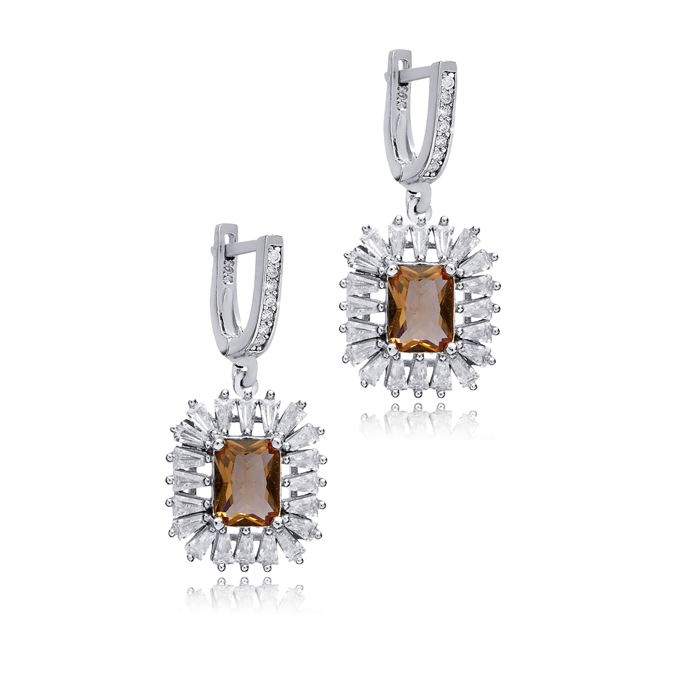 Baguette Stony Cluster Zultanite Earrings