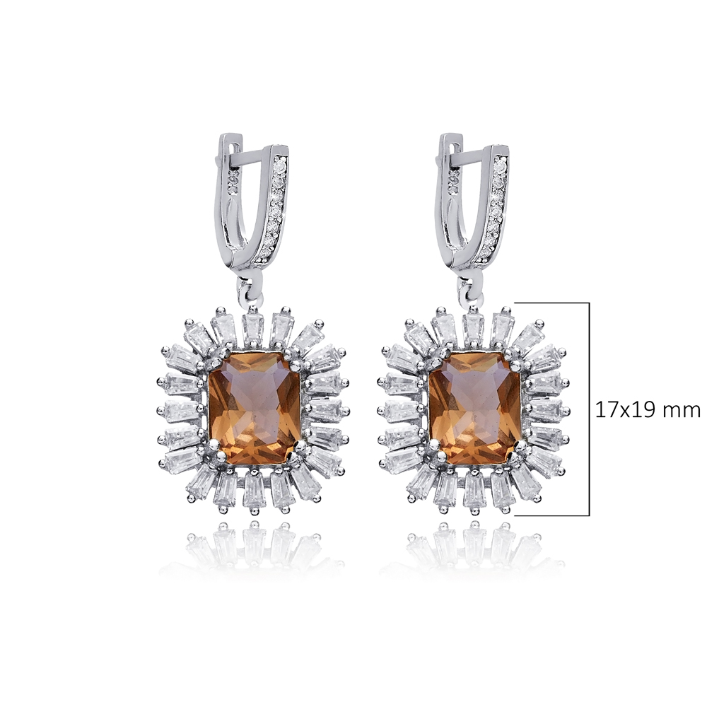 Trendy Baguette Stony Cluster Zultanite Earrings
