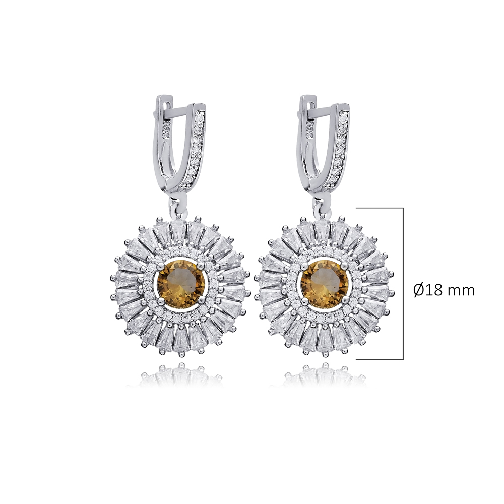 Stony Round Baguette Cluster Zultanite Earrings