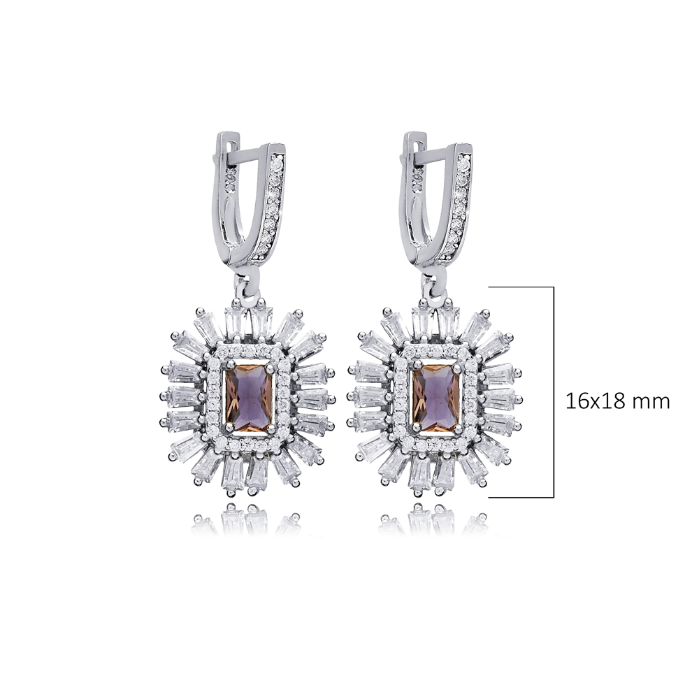 Stony Baguette Cluster Zultanite Earrings