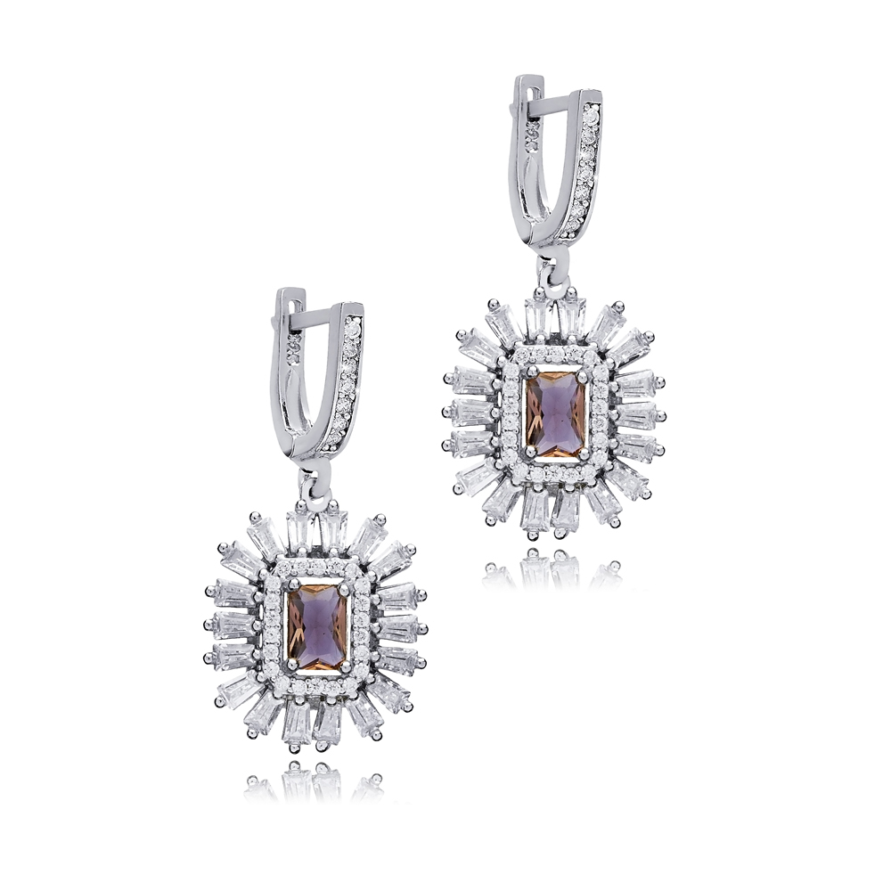 Stony Baguette Cluster Zultanite Earrings