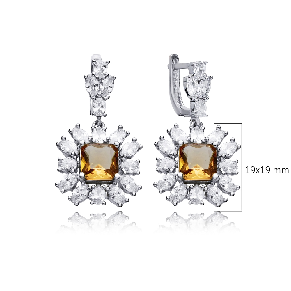 Square Cluster Stony Zultanite Earrings