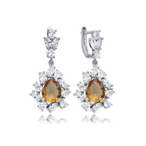 Pear Cluster Stony Zultanite Earrings