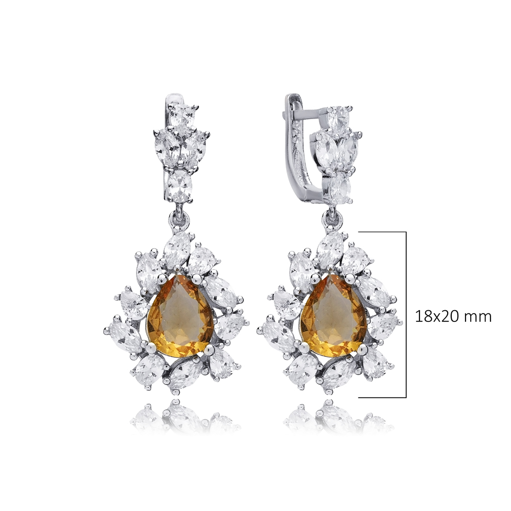 Pear Cluster Stony Zultanite Earrings