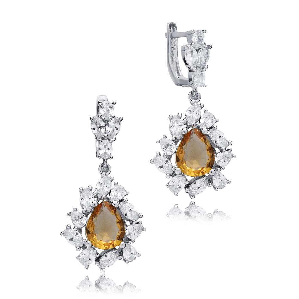 Pear Cluster Stony Zultanite Earrings