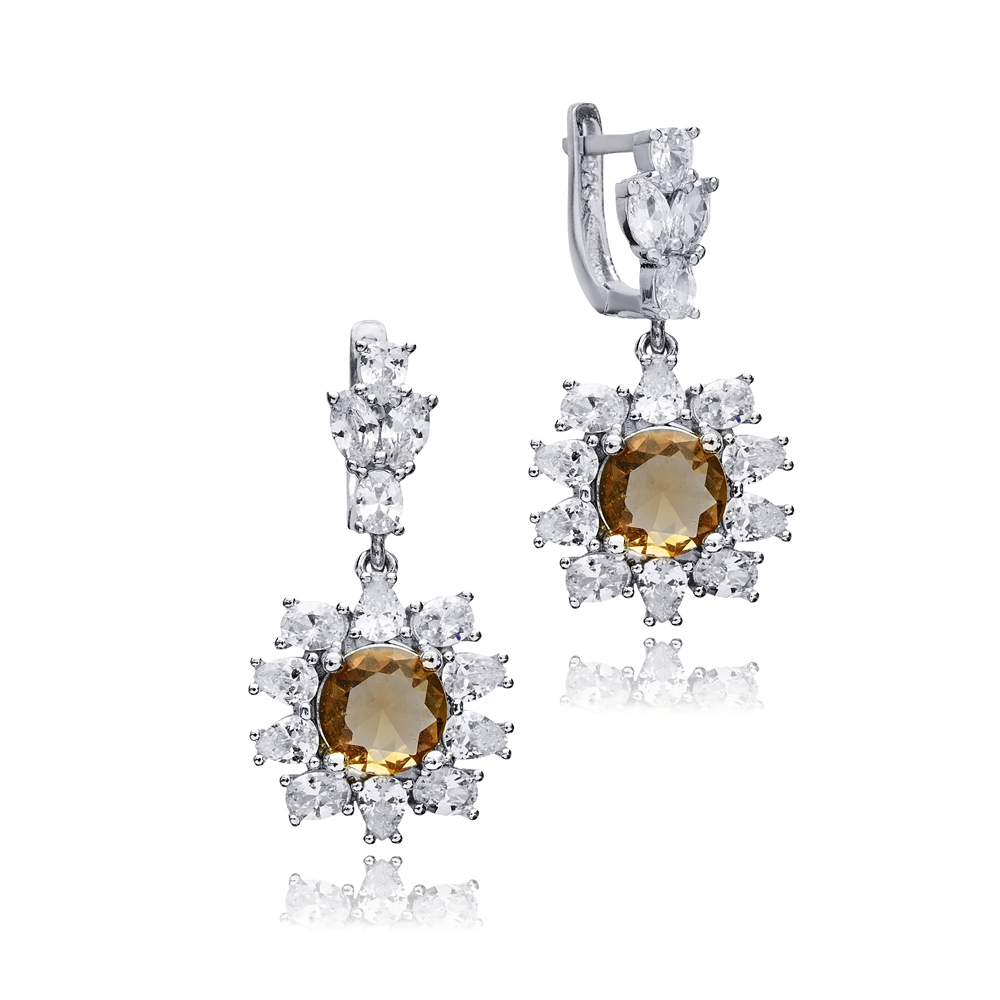 Round Cluster Stony Zultanite Earrings