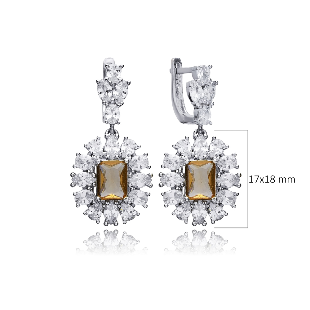 Baguette Cluster Stony Zultanite Earrings