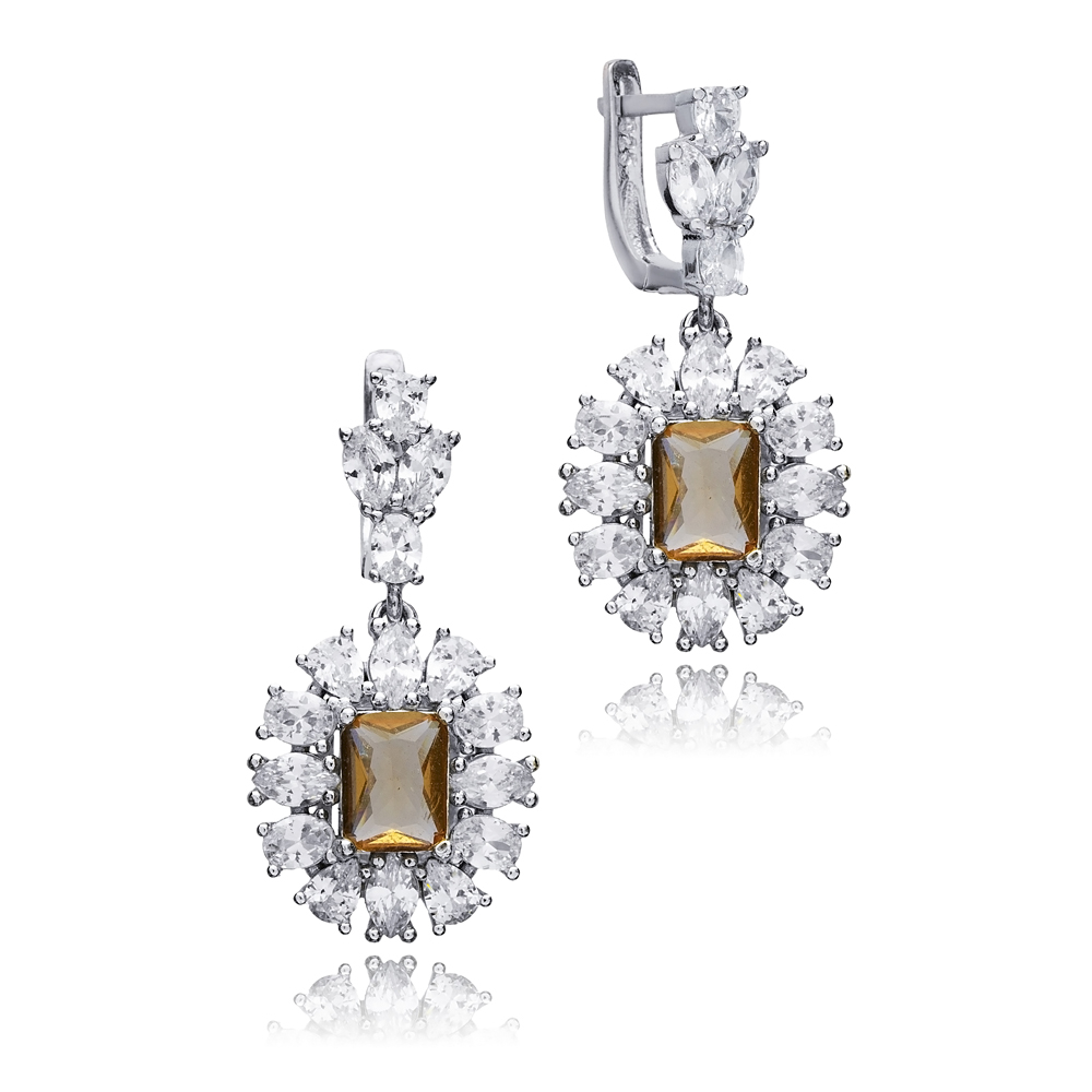 Baguette Cluster Stony Zultanite Earrings