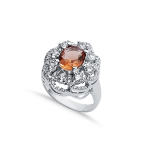 19x22 mm Oval CZ Cluster Zultanite Ring