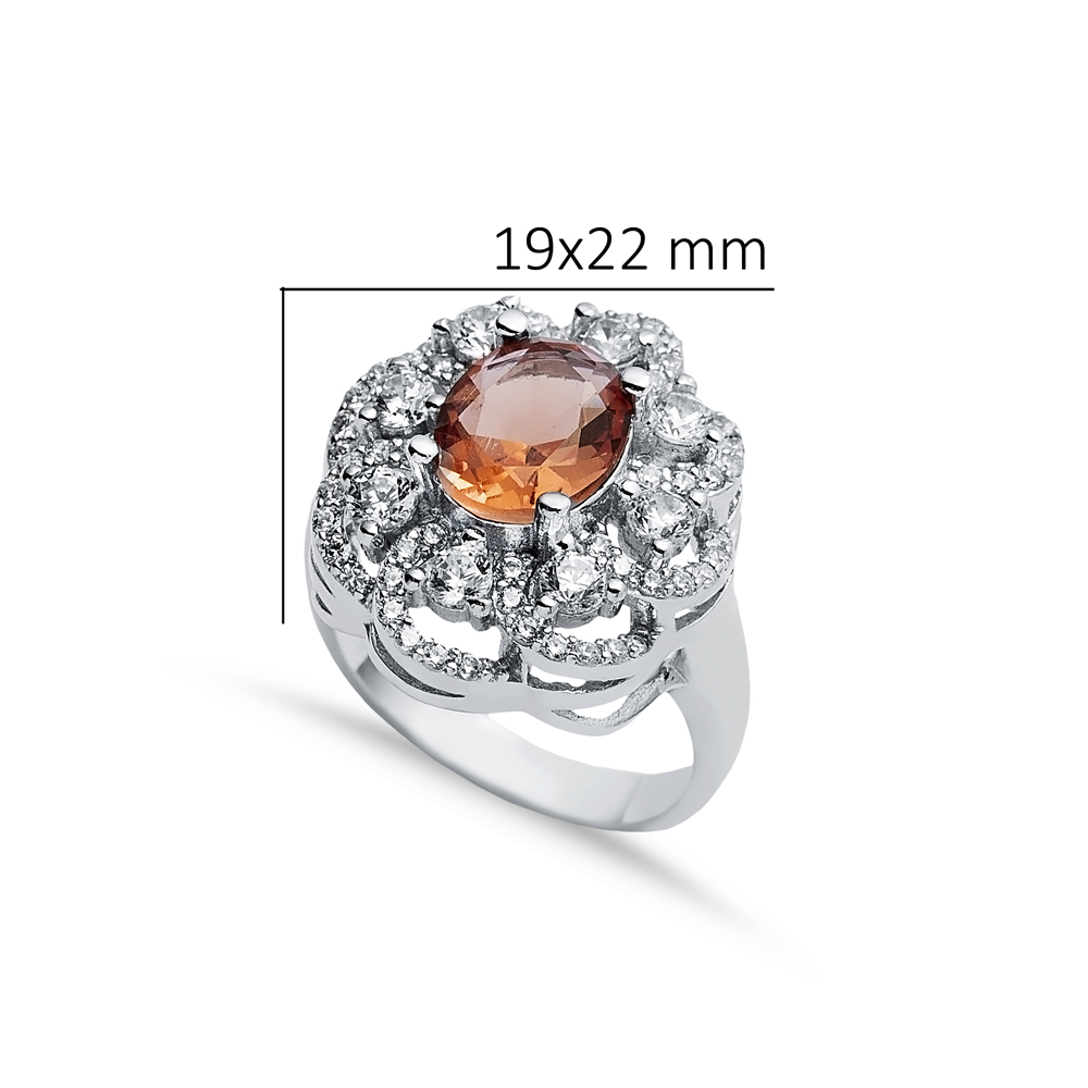 19x22 mm Oval CZ Cluster Zultanite Ring