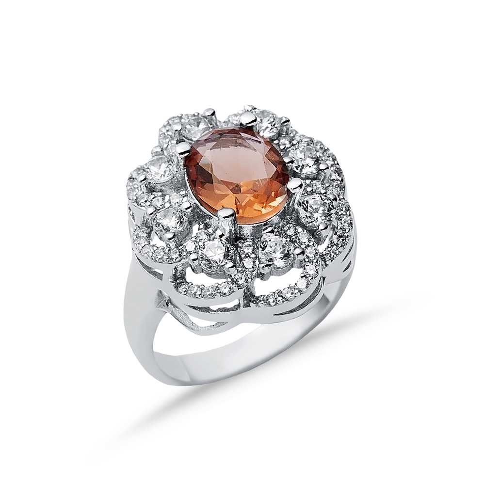 19x22 mm Oval CZ Cluster Zultanite Ring