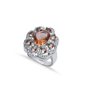 19x22 mm Oval Elegant Cluster Zultanite Ring