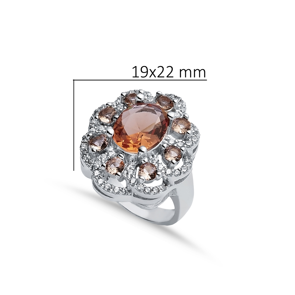 19x22 mm Oval Elegant Cluster Zultanite Ring