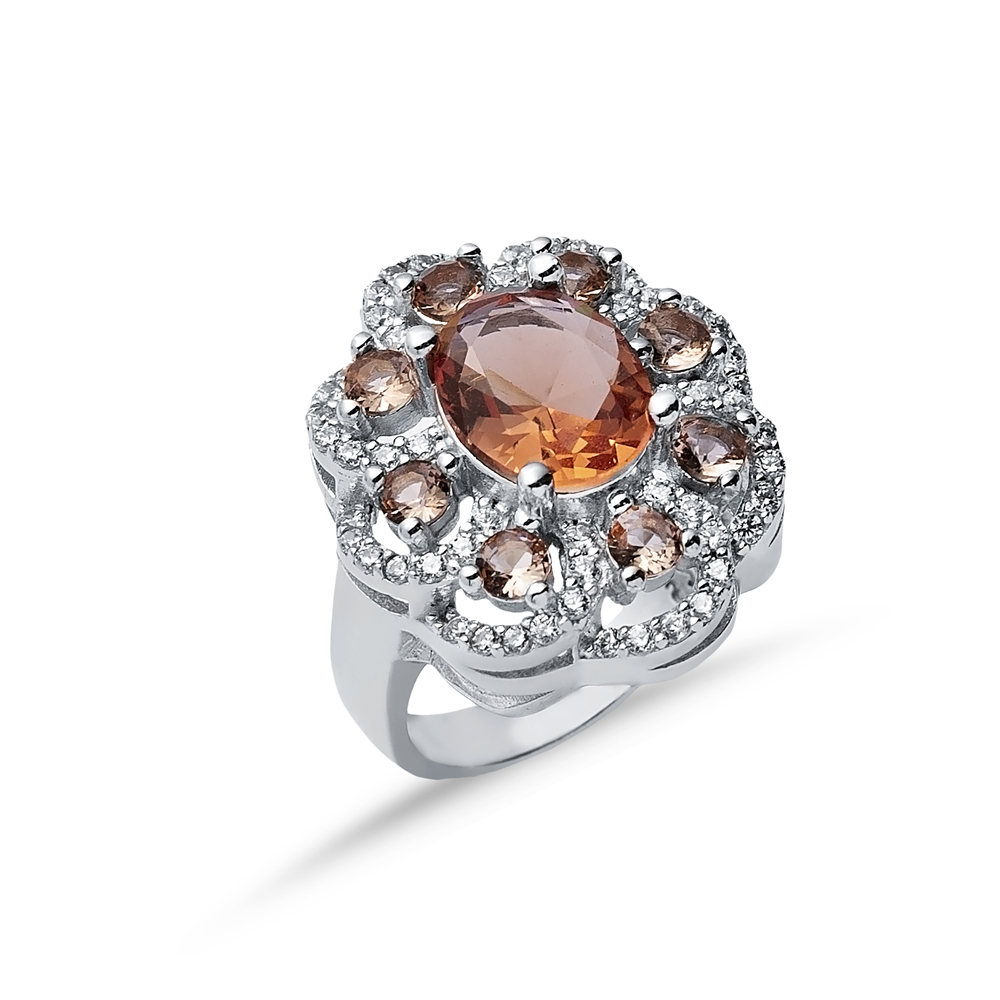 19x22 mm Oval Elegant Cluster Zultanite Ring