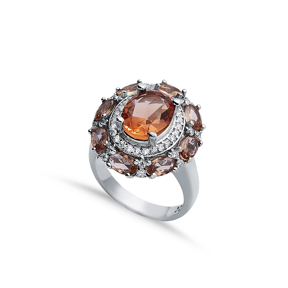 19x21 mm Oval Design Cluster Zultanite Ring