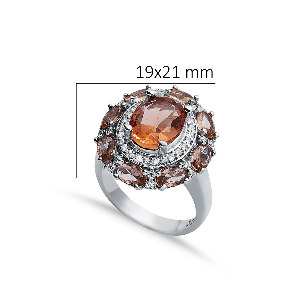 19x21 mm Oval Design Cluster Zultanite Ring