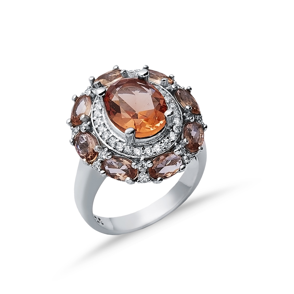 19x21 mm Oval Design Cluster Zultanite Ring