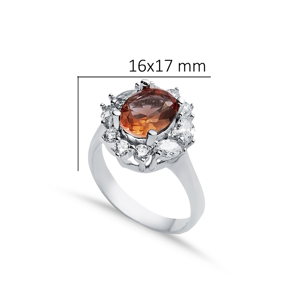 16x17 mm Elegant Oval Cluster Zultanite Ring