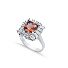 16x16 mm Square Design Cluster Zultanite Ring