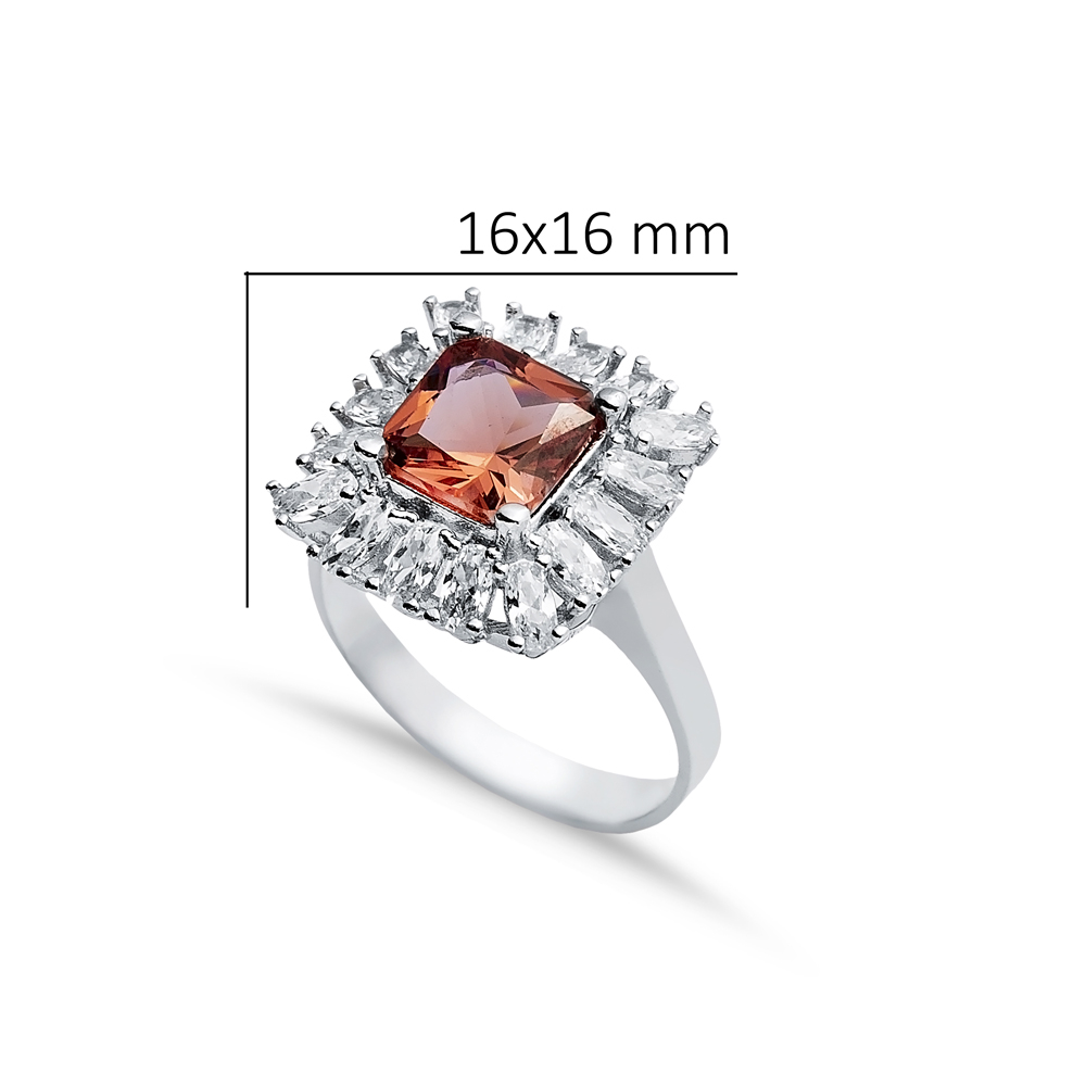 16x16 mm Square Design Cluster Zultanite Ring