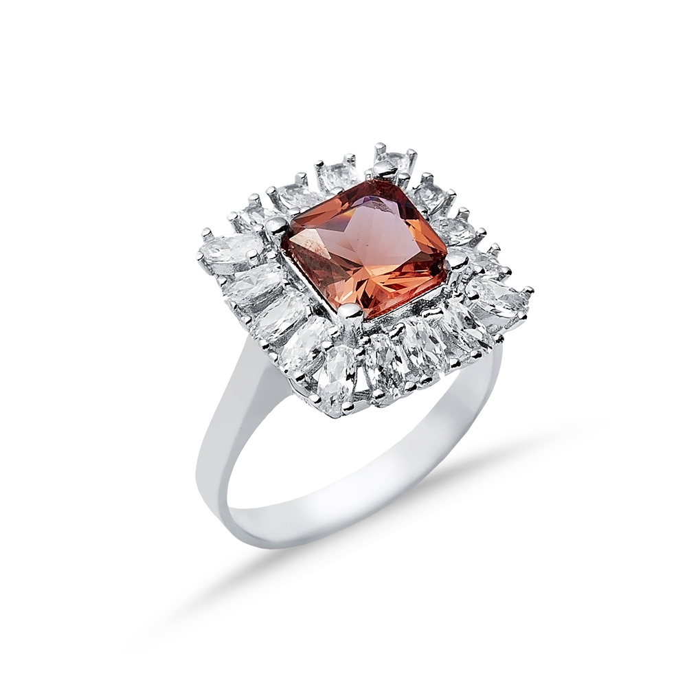 16x16 mm Square Design Cluster Zultanite Ring