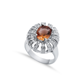19x21 mm Trendy Oval Cluster Zultanite Ring