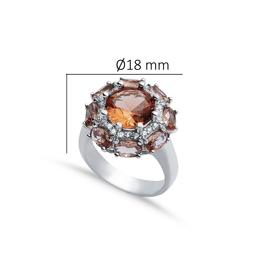 Ø18 mm Round Design Cluster Zultanite Ring