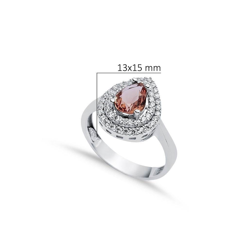 13x15 mm Pear Design Cluster Zultanite Ring