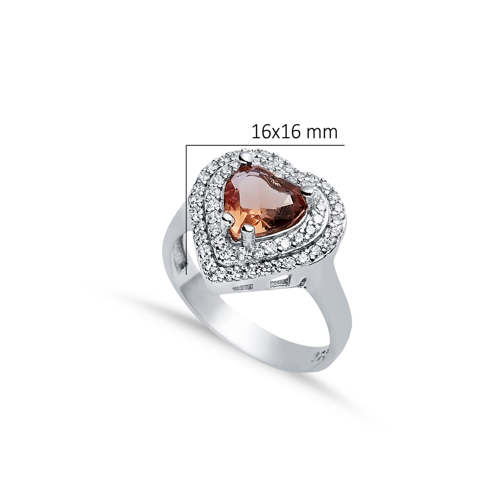 16x16 mm Heart Cluster Trendy Zultanite Ring