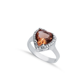 14x14 mm Heart Design Cluster Zultanite Ring