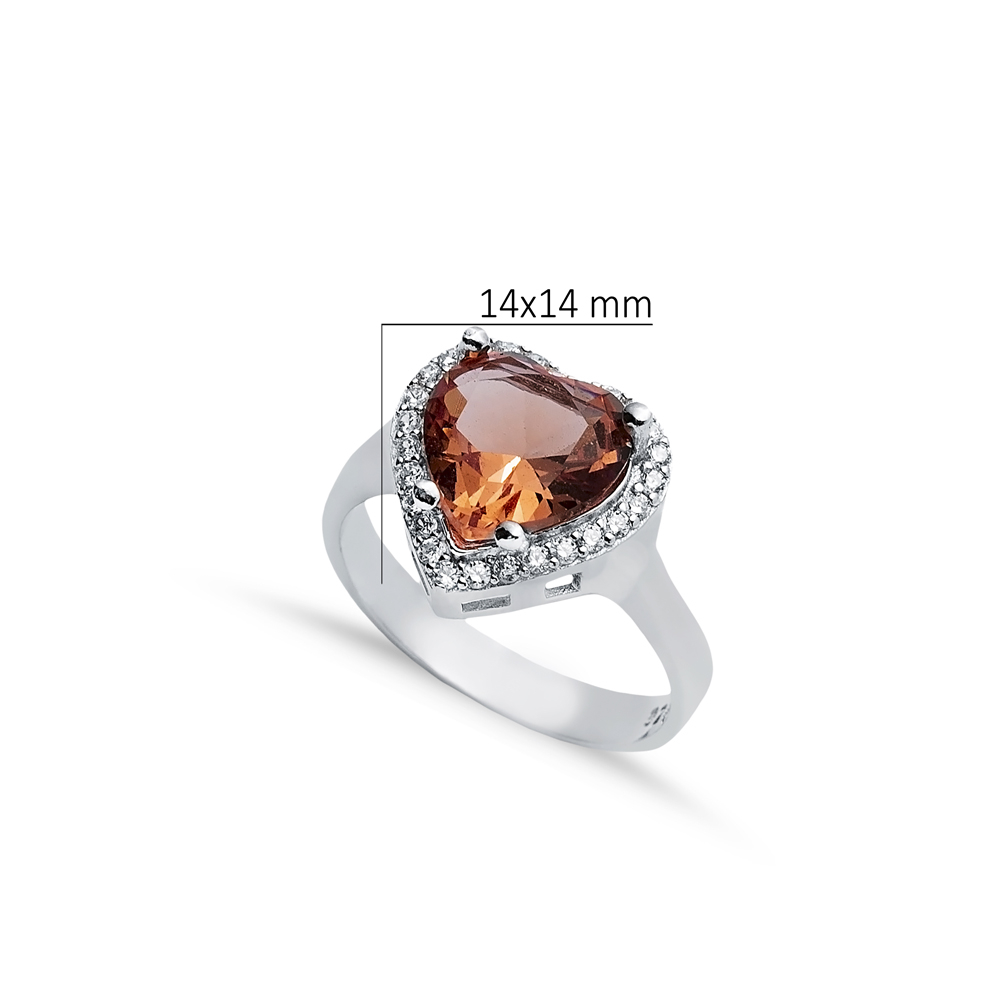 14x14 mm Heart Design Cluster Zultanite Ring