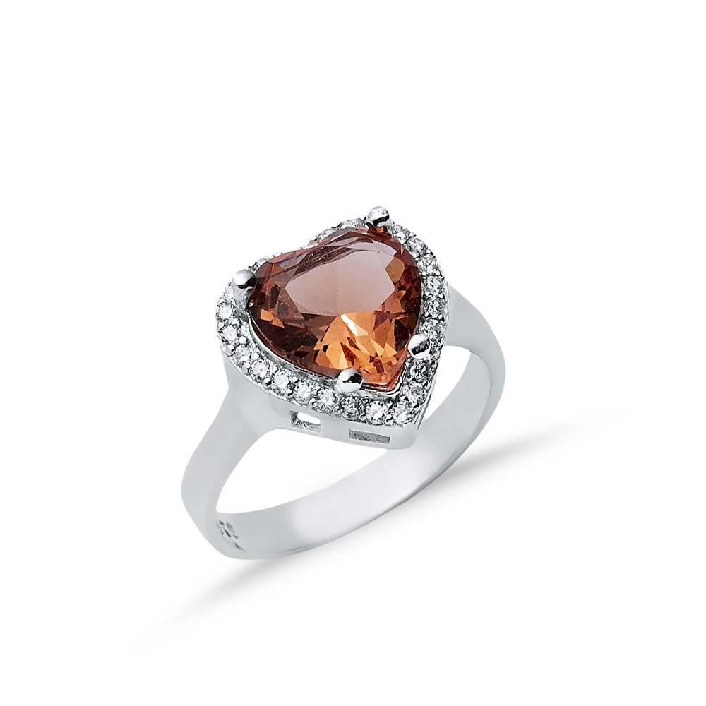 14x14 mm Heart Design Cluster Zultanite Ring
