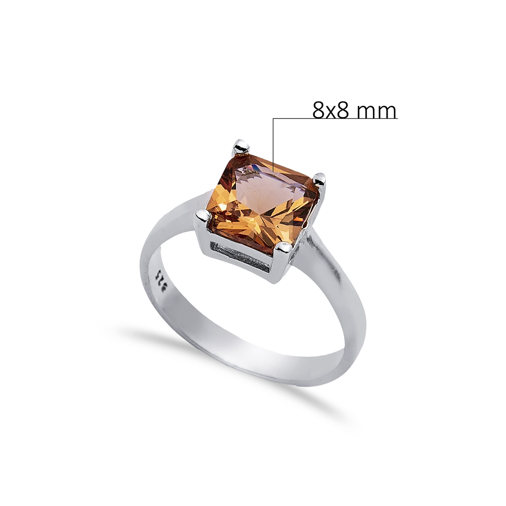 8x8 mm Square Design Cluster Zultanite Ring