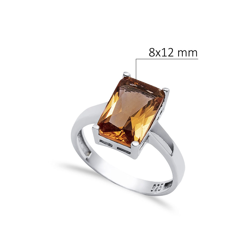 8x12 mm Rectangle Design Cluster Zultanite Ring