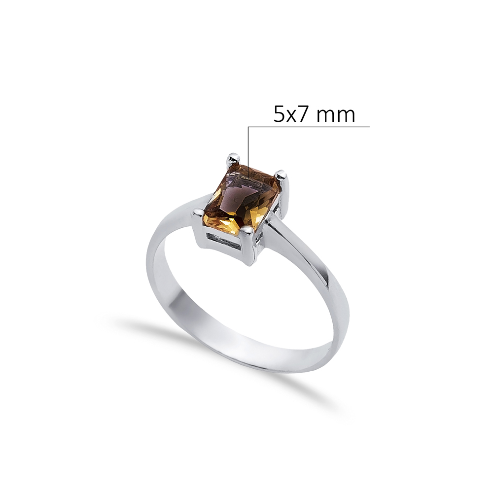 5x7 mm Rectangle Design Cluster Zultanite Ring