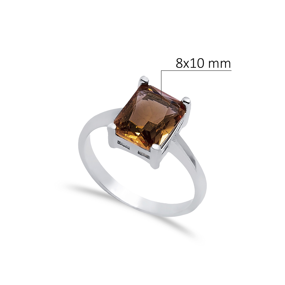 8x10 mm Rectangle Design Cluster Zultanite Ring