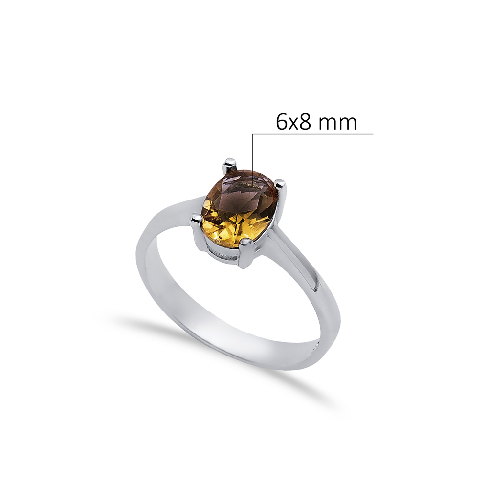 6x8 mm Oval Design Cluster Zultanite Ring