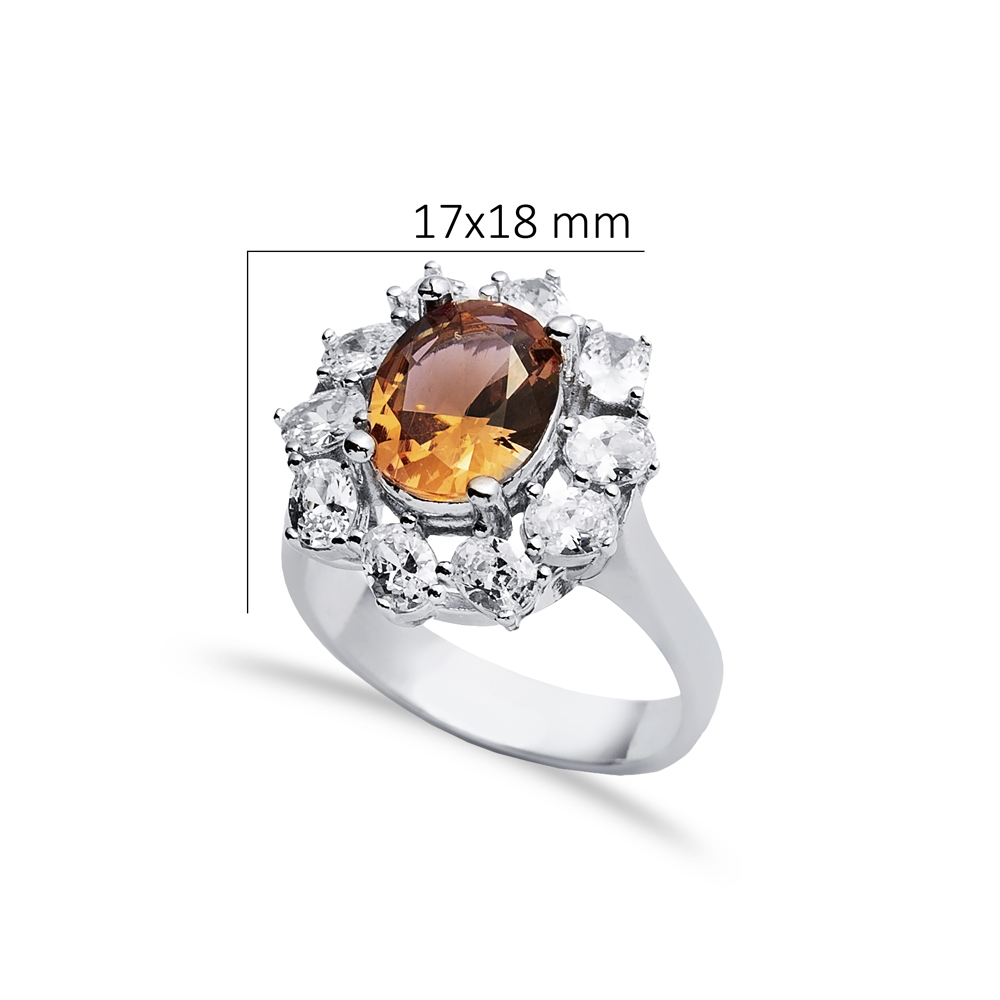 17x18 mm Oval Design Cluster Zultanite Ring
