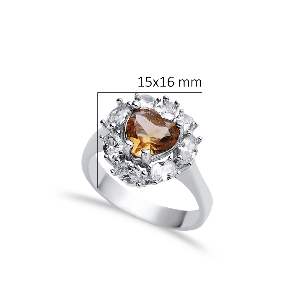 15x16 mm Heart Design Cluster Zultanite Ring