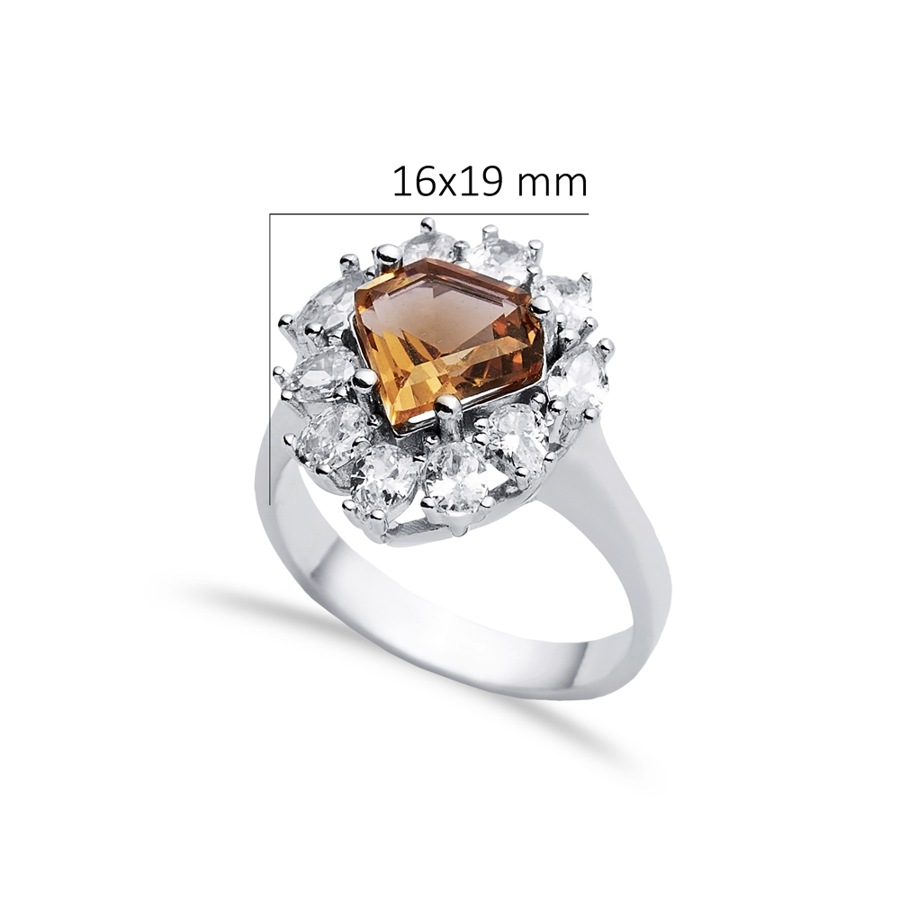 16x19 mm Diamond Cut Silver Zultanite Ring