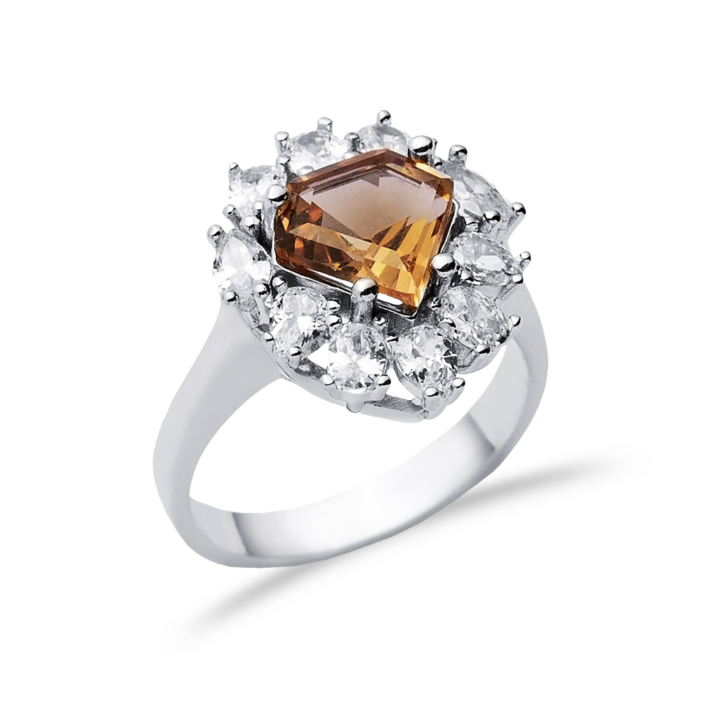 16x19 mm Diamond Cut Silver Zultanite Ring