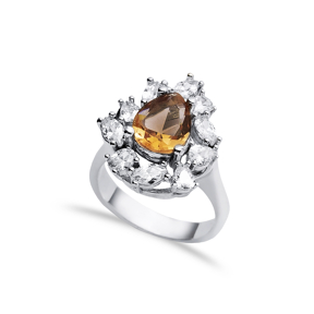 18x20 mm Pear Cut Silver Cluster Zultanite Ring