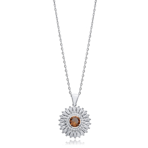 Ø18 mm Round Silver Charm Zultanite Necklace