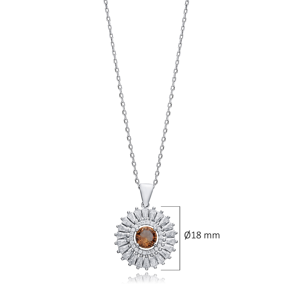 Ø18 mm Round Silver Charm Zultanite Necklace